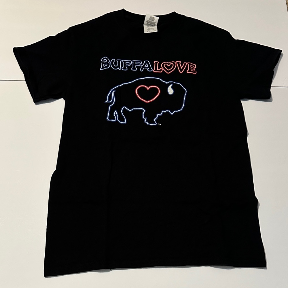 Buffalove Black T-Shirt with Neon Design